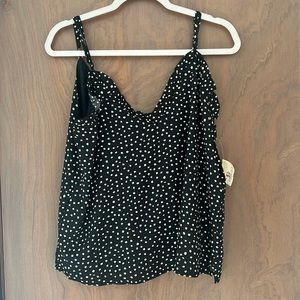 NWT Impeccable Pig polka dot tank Sz L